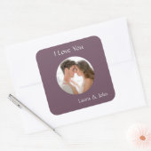 Romantic Personalized Couple Photo & Names Sticker (Umschlag)