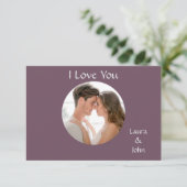 Romantic Personalized Couple Photo with Names Card (Stehend Vorderseite)