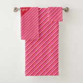 Romantic Personalized Valentine Bath Towel Hearts Badhandtuch Set (Insitu)