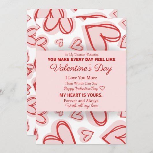 Romantic Personalized Valentine's Day Card Einladung (Vorne/Hinten)