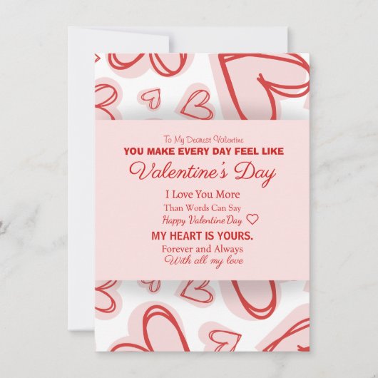 Romantic Personalized Valentine's Day Card Mitteilungskarte (Vorderseite)