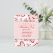 Romantic Personalized Valentine's Day Card Postkarte (Stehend Vorderseite)