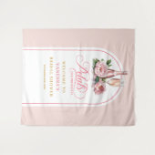 Romantic petals and prosecco bridal event banner wandteppich (Vorderseite (Horizontal))