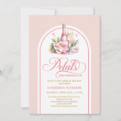 Romantic petals and prosecco bridal shower invite einladung (Vorderseite)