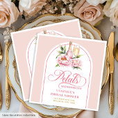 Romantic Petals and Prosecco Shower Napkins Set Serviette