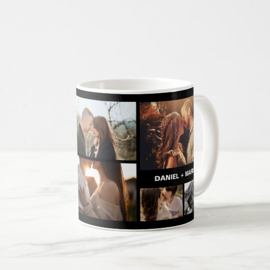 Romantic Photo Collage Gift for Couples Kaffeetasse (VorderseiteRechts)