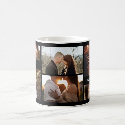 Romantic Photo Collage Gift for Couples Kaffeetasse (Mittel)