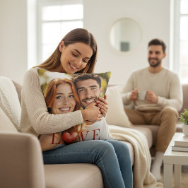 Romantic Photo Love Heart Valentine Couple Throw  Kissen