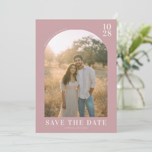 Romantic Photo Save The Date (Stehend Vorderseite)