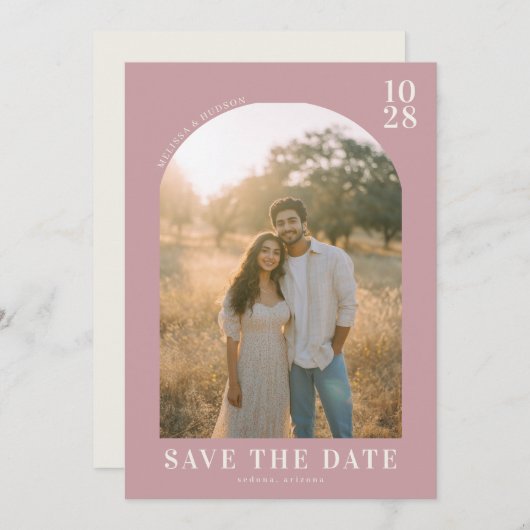 Romantic Photo Save The Date (Vorne/Hinten)