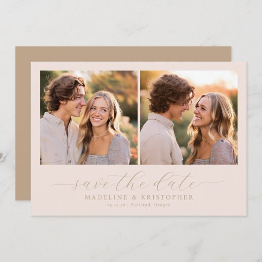 Romantic Photo Save The Date (Vorne/Hinten)