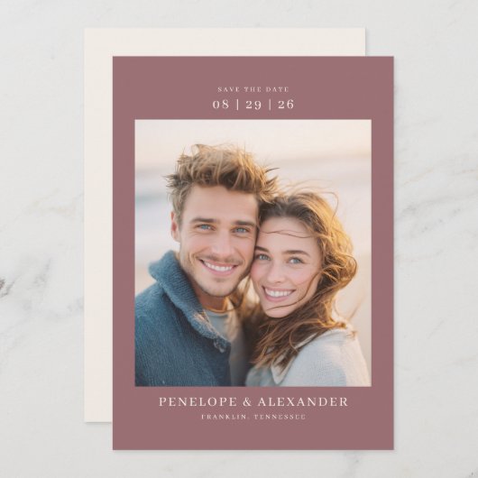 Romantic Photo Save The Date (Vorne/Hinten)