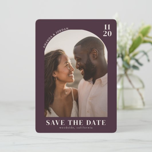 Romantic Photo Save The Date (Stehend Vorderseite)