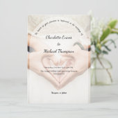 Romantic Photo Wedding Invitation Einladung (Stehend Vorderseite)