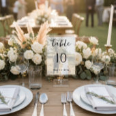Romantic Photo Wedding Table Number Card Sockelschild