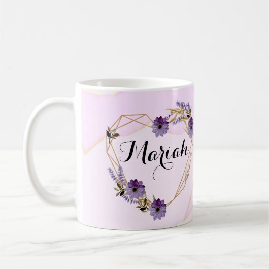 Romantic pink abstract  kaffeetasse (Links)