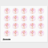 Romantic pink abstract  runder aufkleber (Blatt)