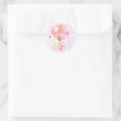 Romantic pink abstract  runder aufkleber (Tasche)