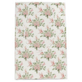 Romantic pink and green bird and flowers mittlere geschenktüte (Vorderseite)