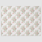 Romantic pink and green bird and flowers seidenpapier (Vorderseite)
