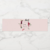 Romantic Pink Bridal Bouquet Personalized Wasserflaschenetikett (Einzelnes Label)