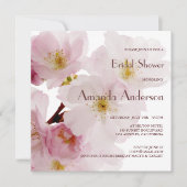 Romantic Pink Cherry Blossoms Bridal Shower Einladung (Vorderseite)