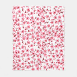 Romantic pink Cherry blosson Fleecedecke