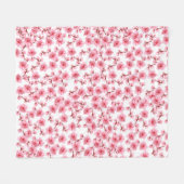 Romantic pink Cherry blosson Fleecedecke (Vorderseite (Horizontal))