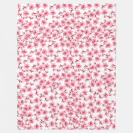 Romantic pink Cherry blosson Fleecedecke
