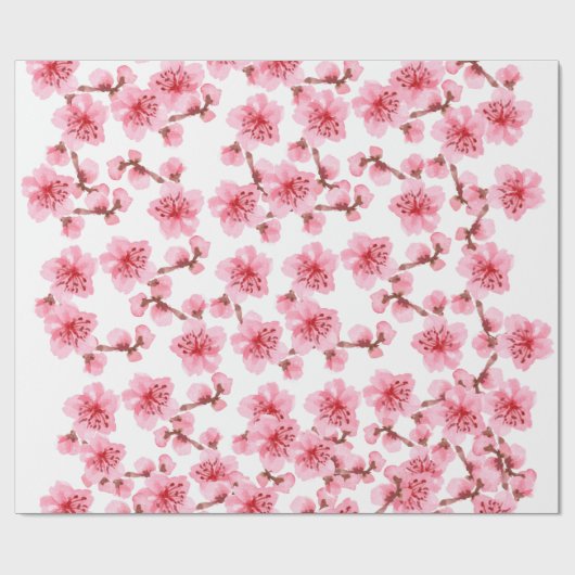 Romantic pink Cherry blosson Geschenkpapier (Flach)