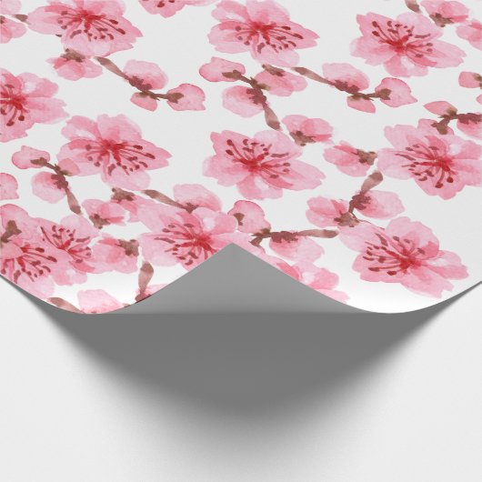 Romantic pink Cherry blosson Geschenkpapier (Ecke)