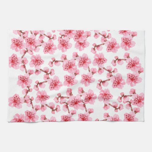 Romantic pink Cherry blosson Geschirrtuch (Horizontal)