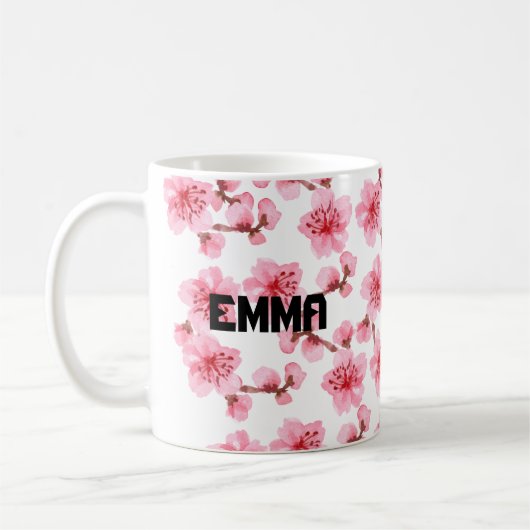 Romantic pink Cherry blosson Kaffeetasse (Links)
