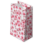 Romantic pink Cherry blosson Kleine Geschenktüte (Rückseite Schrägansicht)