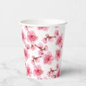Romantic pink Cherry blosson Pappbecher (Rückseite)