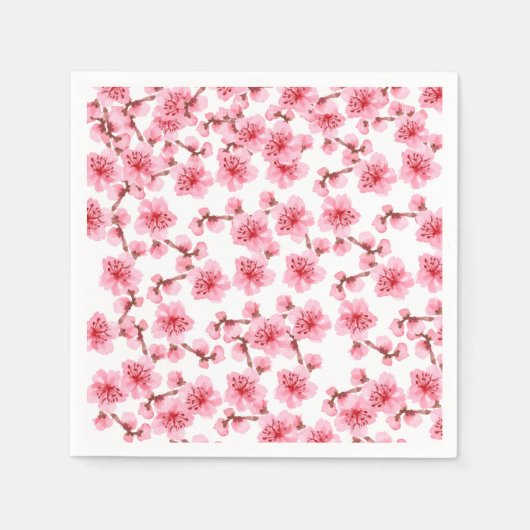 Romantic pink Cherry blosson Serviette (Vorderseite)
