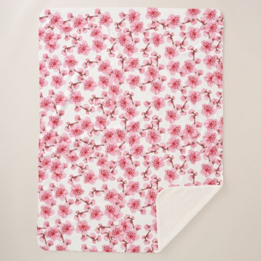 Romantic pink Cherry blosson Sherpadecke (Vorderseite)