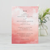 Romantic Pink Clouds Einladung (Stehend Vorderseite)