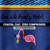 Romantic Pink Flamingos with gold stripes blue Badhandtuch Set
