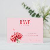 Romantic Pink Floral RSVP Karte (Stehend Vorderseite)