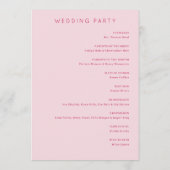 Romantic Pink Floral Wedding Ceremony Programm (Rückseite)