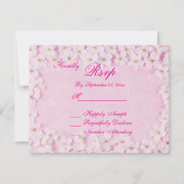 Romantic Pink Floral Wedding RSVP Card Einladung