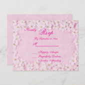 Romantic Pink Floral Wedding RSVP Card Einladung (Vorne/Hinten)