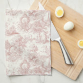 Romantic Pink French Toile Countryside Pattern (5) Geschirrtuch (Viertel Falte)