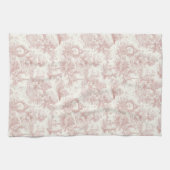 Romantic Pink French Toile Countryside Pattern (5) Geschirrtuch (Horizontal)