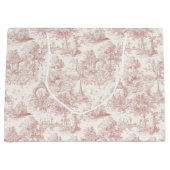 Romantic Pink French Toile Countryside Pattern (5) Große Geschenktüte (Vorderseite)