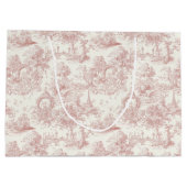 Romantic Pink French Toile Countryside Pattern (5) Große Geschenktüte (Rückseite)