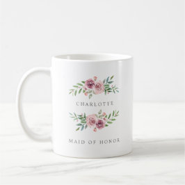 Romantic Pink Garland for Maid of Honor Kaffeetasse