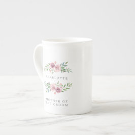 Romantic Pink Garland for Mother of Bride or Groom Porzellantasse