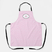 Romantic Pink Heart Apron with Initial Schürze (Vorderseite)